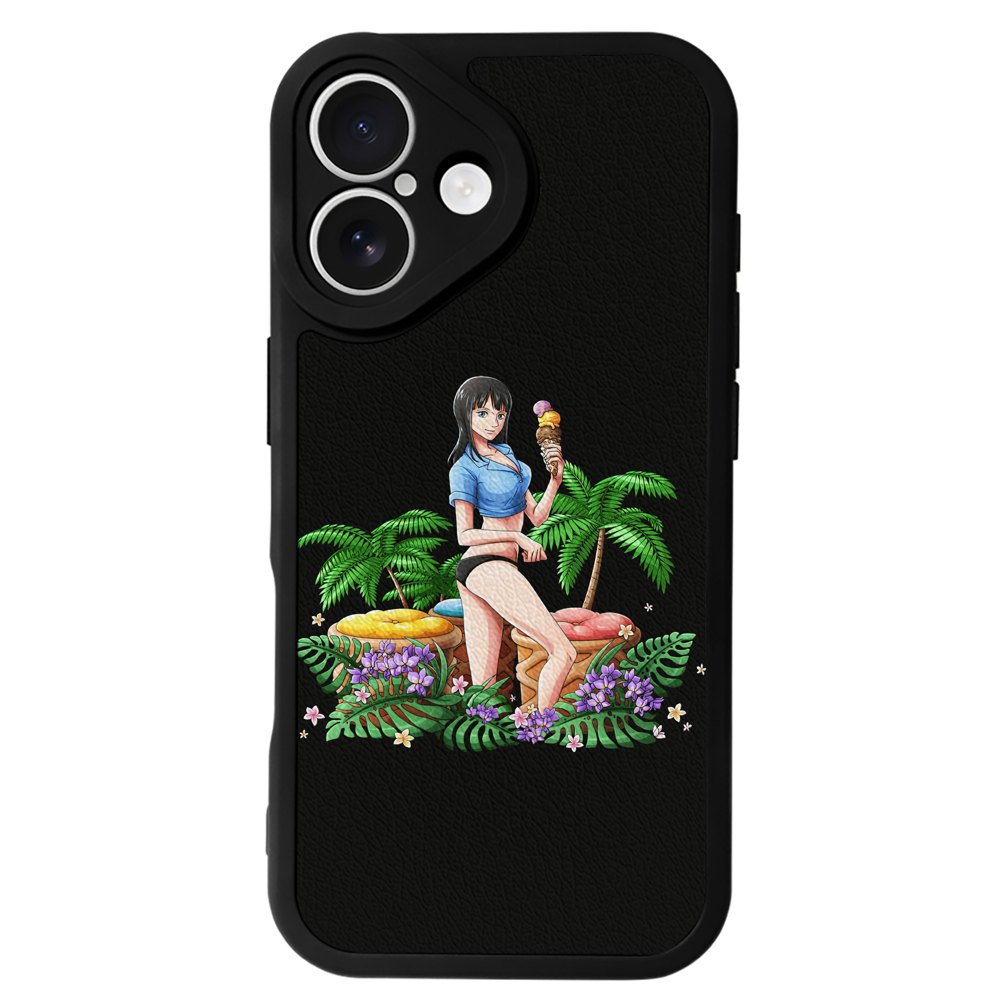 （画像用） ワンピース ニコ・ロビン ONE PIECE Nico Robin 【iPhone 16シリーズ対応】シリコンスマホケース（レザー調） 材質：シリコン